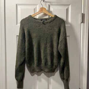 Express Fuzzy Balloon Sleeve Sweater